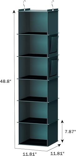 Miniatura 16 de Organizadores y almacenamiento colgante para el clóset, 6 estantes de almacenamiento colgantes para clóset, gris Beige,Negro -,Azul,Marrón,Rojo