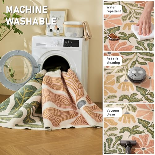 Tapete decorativo Warmstar 5x7ft para sala, lavable y antideslizante miniatura 7