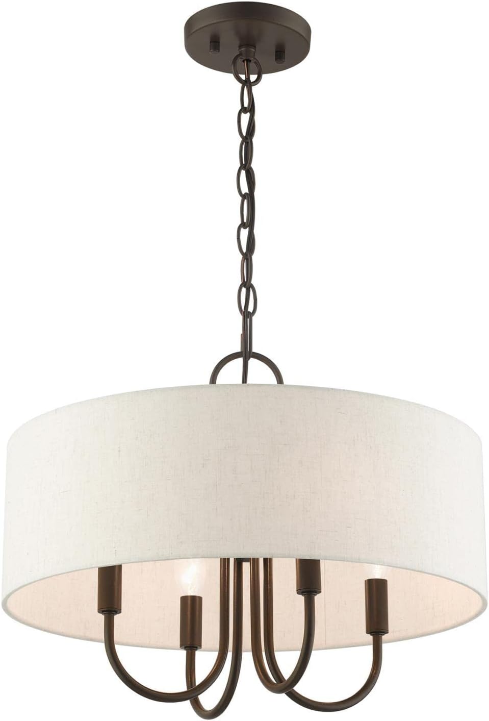 Livex Lighting 4 Light English Bronze Pendant Chandelier, 18 x 18 x 13.63