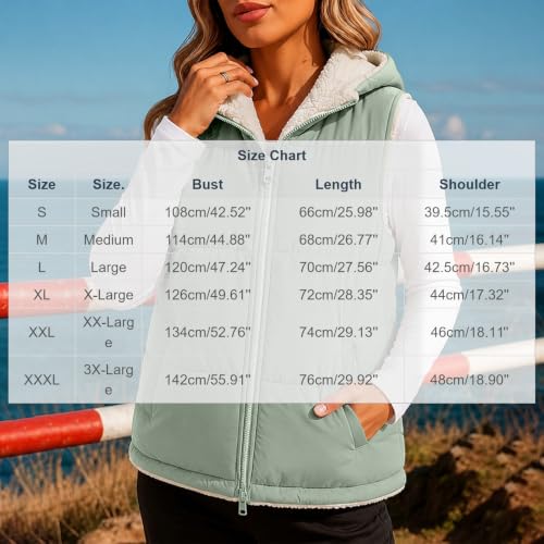 Puffer Vest Women Hooded Fleece Quilted Sleeveless Jacket Warm Fall Winter - image 5