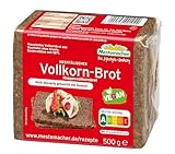 Mestemacher Westfälisches Vollkornbrot ohne Kruste, vegan, Nutri-Score A, nur 4 Zutaten, ohne Konservierungsstoffe, auch als Toastbrot geeignet, 9 Scheiben, 500 g