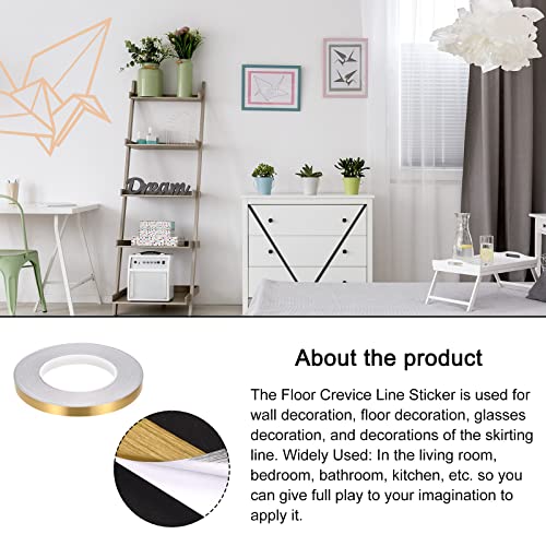 Image of Floor Sealing Strip Line Border Sticker Foil Self Adhesive Tile Stickers Tape, [for Wall Floor Decor ] - 0.47 Inch x 55 Yards /Gold Tone