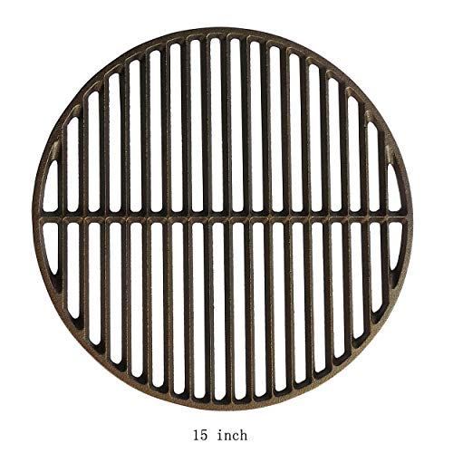 DcYourHome 15" Cast Iron Cooking Grid Grates Big Green Egg Replacement Parts, Round