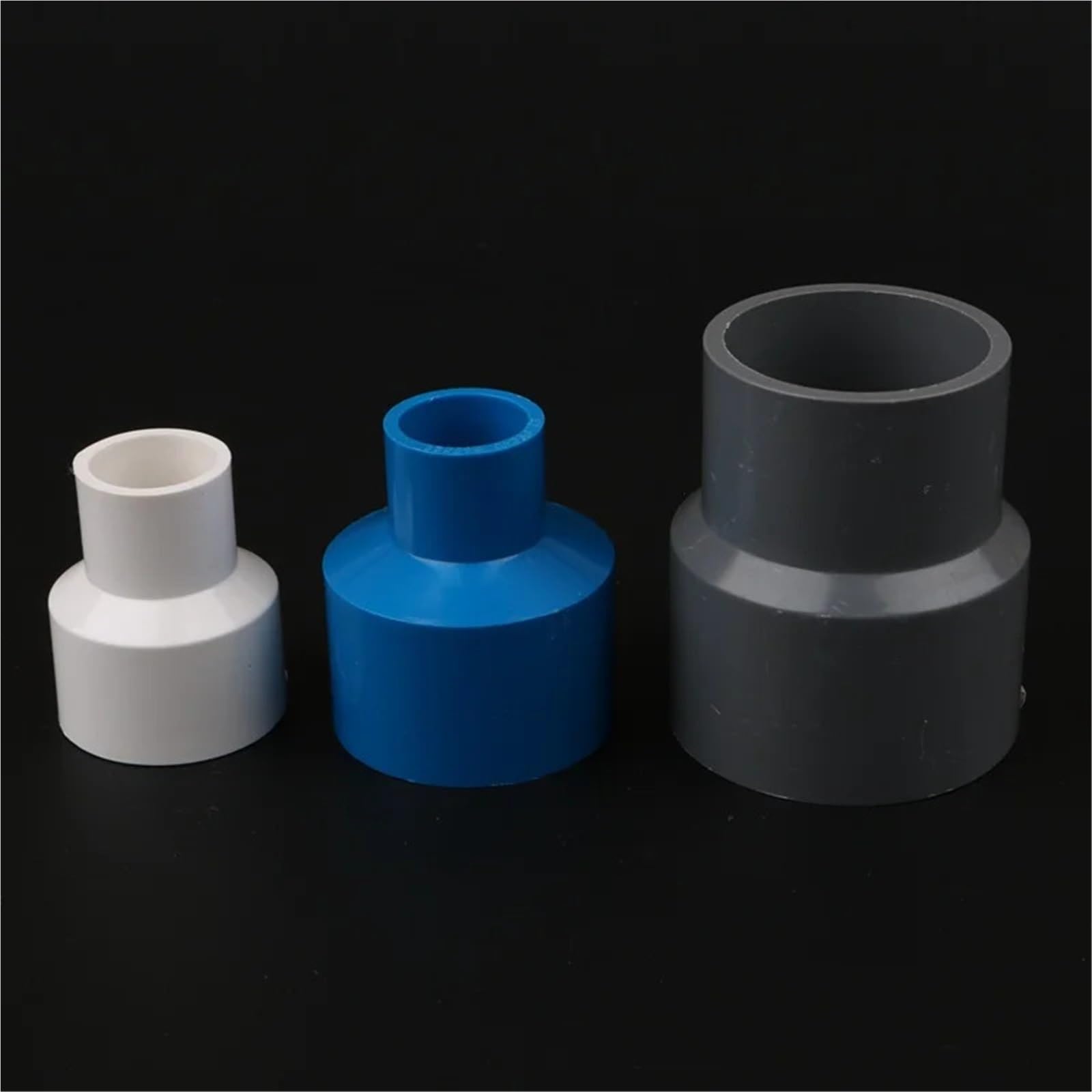 2 conectores reductores rectos de PVC de 50 mm a 40 mm, adaptadores de tubería de agua para pecera, jardín, accesorios de riego, junta de tubo (blanco)
