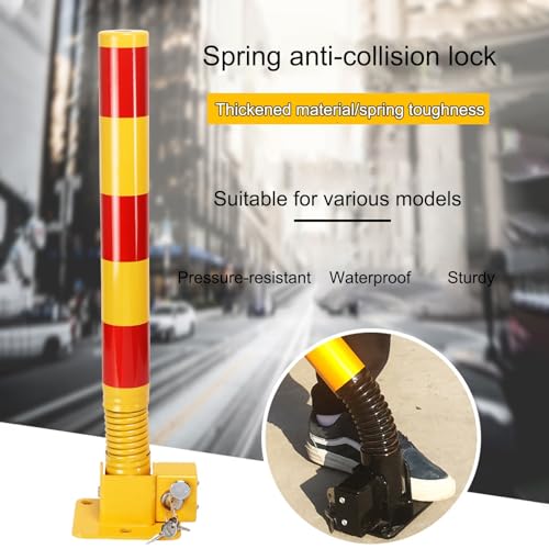 Borne de sécurité de stationnement réfléchissante et rabattable avec clé