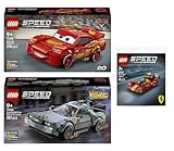 Lego Lot de 3 : 77255 Lightning McQueen, 77256 Machine à remonter le temps du Retour vers le Futur & 30709 Ferrari 499P Supercar