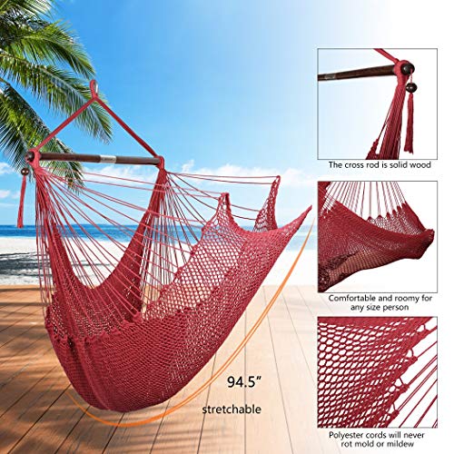 Moonlight Caribbean Hammock Hanging Chair, Durable Polyester Hanging Chair, Indoor/Outdoor Garden & Living Room #TOP1