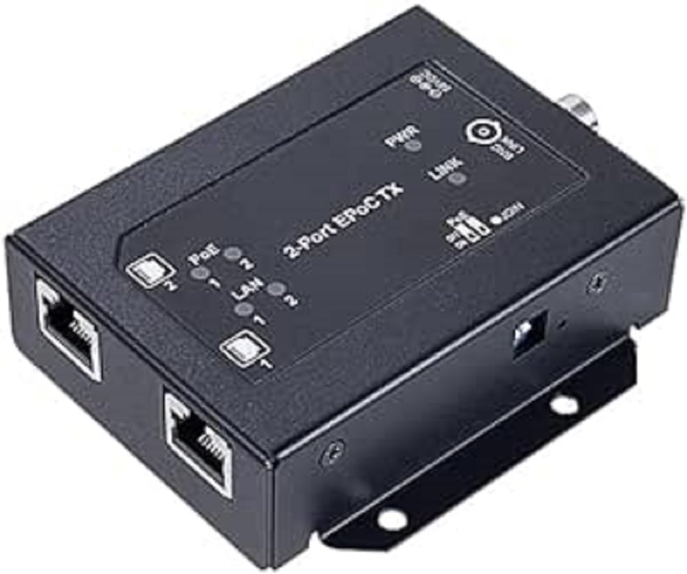 Adaptateur Ethernet 2wIP 2 fils avec PoE - BNC - Client | Côté caméra | Récepteur - 2 ports