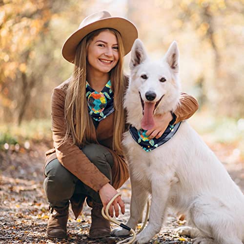 2 Packs Pet Cat Dog Scarf, Triangle Reversible Dog Bandanas, Everyday Dog Scarf Bibs For Male & Female, Adjustable Dog Collar Sea Turtles #TOP6