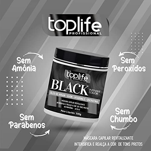 Máscara Matizadora Preta Black Toplife Profissional 500g