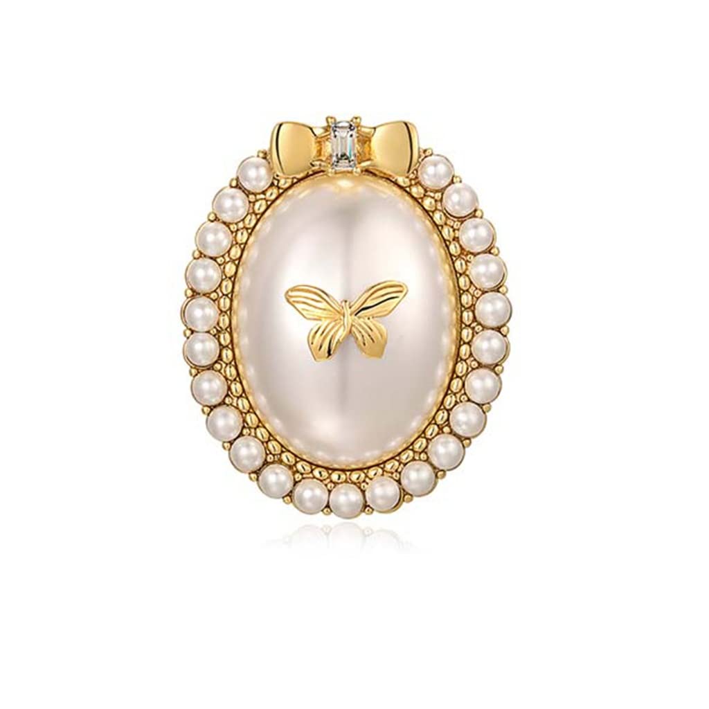 Palace Craft Perle Schmetterling Temperament Brosche Pin Corsage Kleid Mantel Zubehör