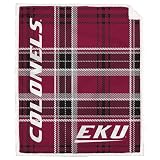 Proformance Home NCAA Eastern Kentucky Colonels Playmaker Plaid Ultra Cozy Sherpa Throw