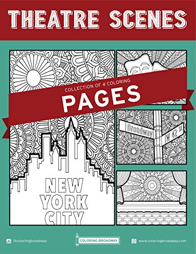 Pages à colorier Broadway de qualité supérieure sur papier mat épais pour feutres et crayons