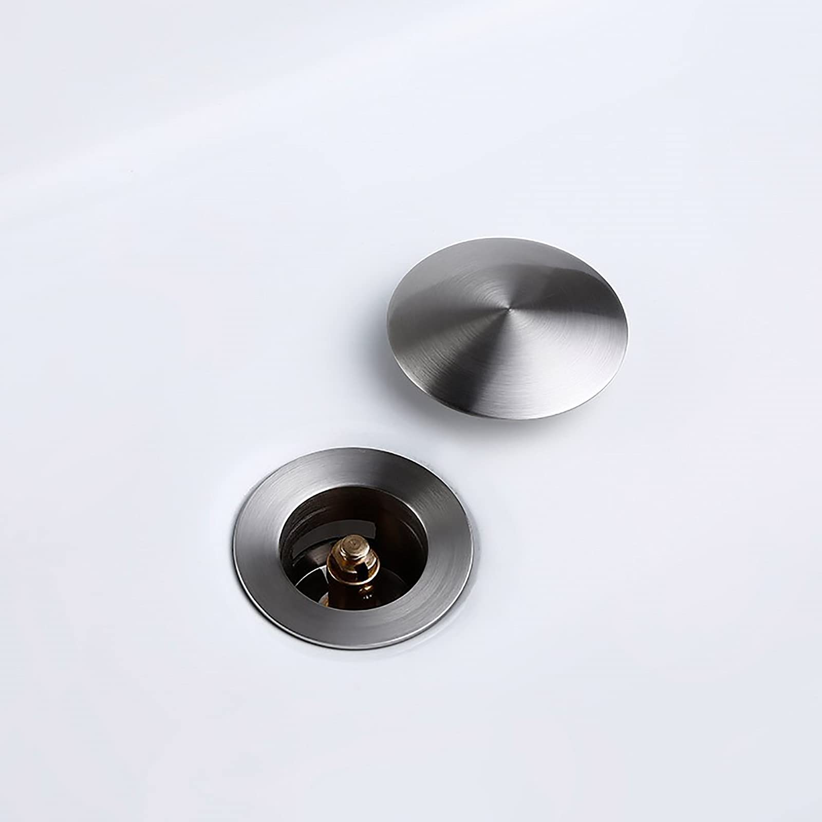 Pop-up Bonde de Lavabo avec Trop Plein Laiton Clic-clac Bonde de Vidage Lavabo Anti-Corrosion Nickel Brossé Bonde D'écoulement pour Evier ou Lavabo Ecoulement de Lavabo