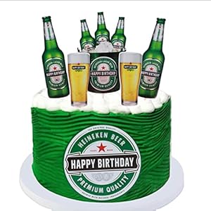 FZSECRIU 6-teiliges Set tortendeko, tortendeko geburtstag, happy birthday tortendeko, tortendeko bier fuer maenner…
