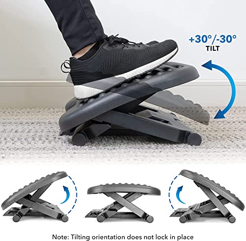 Metron Ergonomic Adjustable Office Footrest Desk | Foot Rest Under Table Chair with Massage Texture Design with 3 Height Position and 30-Degree Tilt Angle Easy Adjustment for Home Office - Image 8