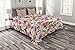 ABAKUHAUS, brudny Flora, Narzuta na łóżko 264 cm x 220 cm + 2 poszewki na poduszki 90 cm x 50 cm, Country Life Design with Roses Orchidee Kwiaty Florals Pąki Romantyczny Drukuj, Wielobarwność