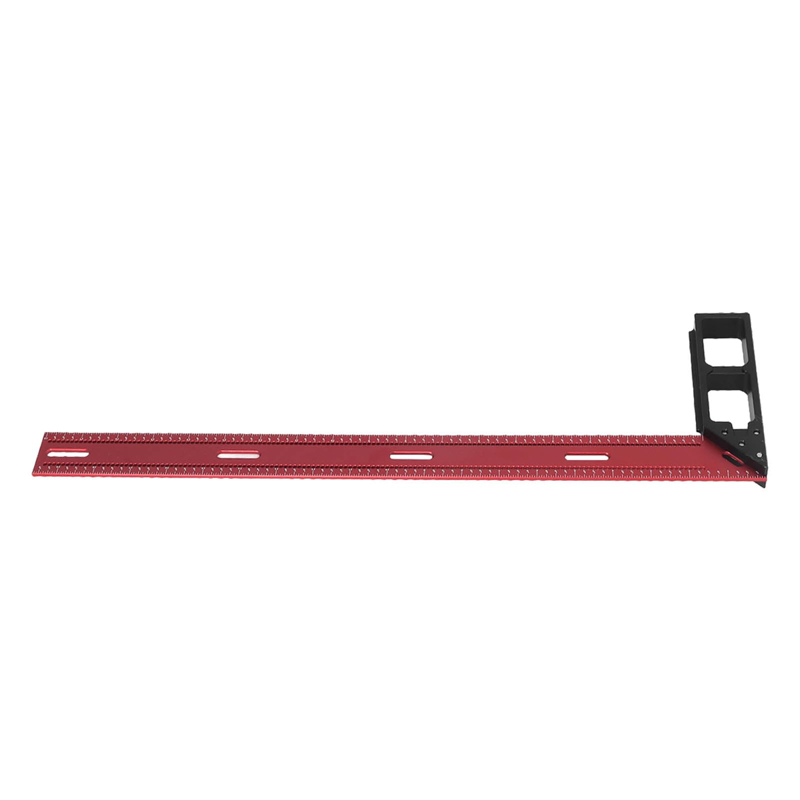 Regla de carpintería, herramienta de carpintería, regla de trazado de aluminio con peso y carpintería y bricolaje (50cm)