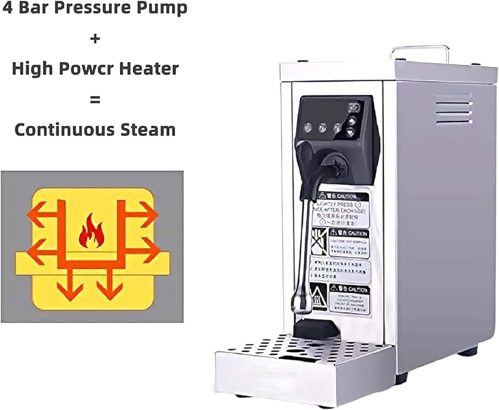 Espumador de leche, máquina automática de espuma de café con función de memoria, acero inoxidable, rango de temperatura de 40 °C a 90 °C, 1450 W
