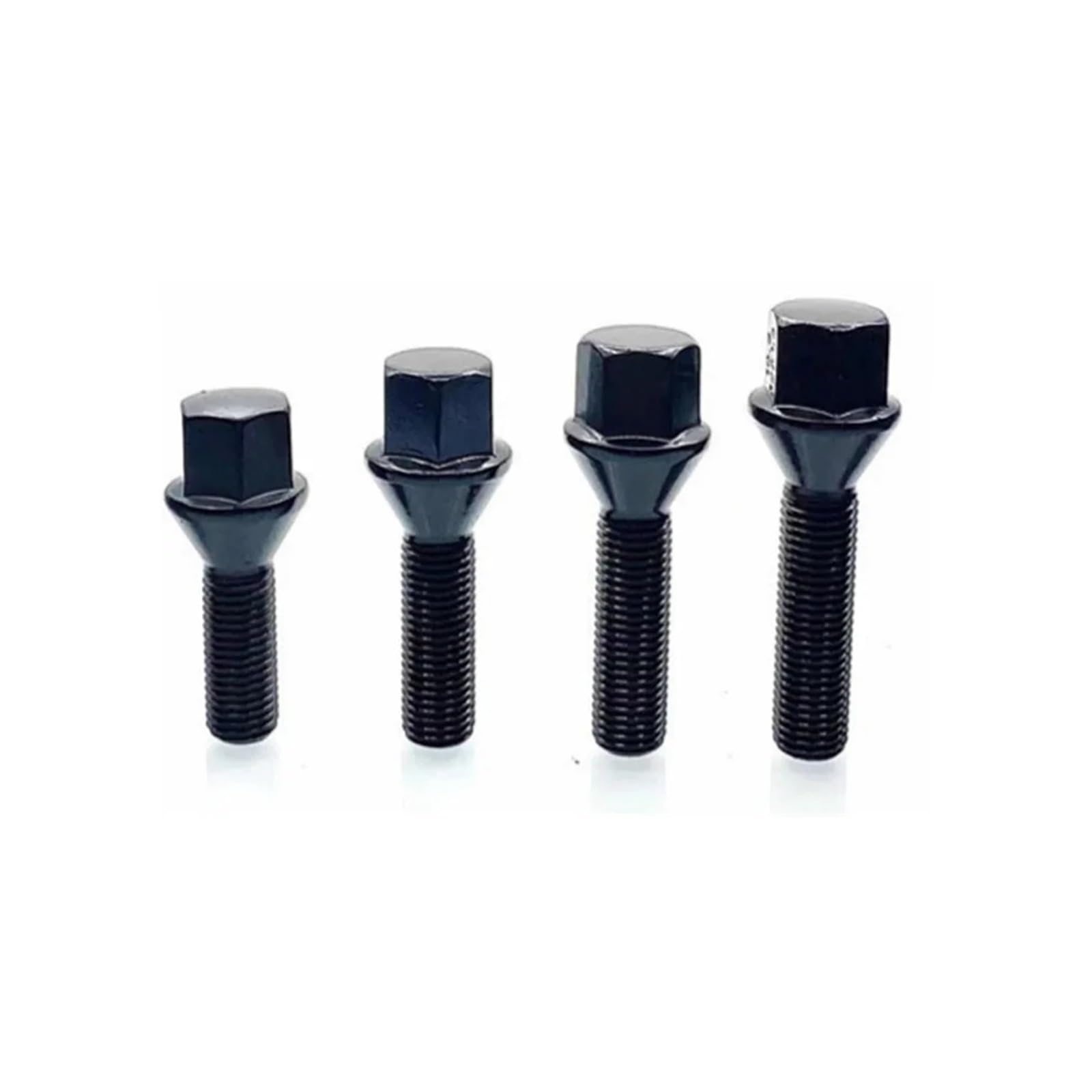 M14x1,25/M14x1,5 Czarne śruby z uchwytami kół 17mm sześciokątne 35mm/40mm/28mm długość trzpienia Śruby do kół z gniazdem stożkowym(40mm 4pcs,M14x1.25)