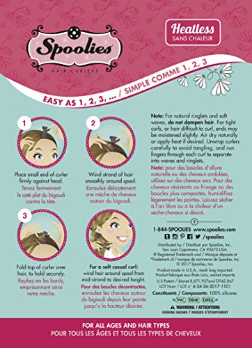 Spoolies Original Hair Curlers, Heatless Silicone Rollers With Mesh Bag Gift For Natural Hair, Hair Extensions Plus Wigs, Made In Usa, 24 Medium Size, (Shadow Black) #TOP6