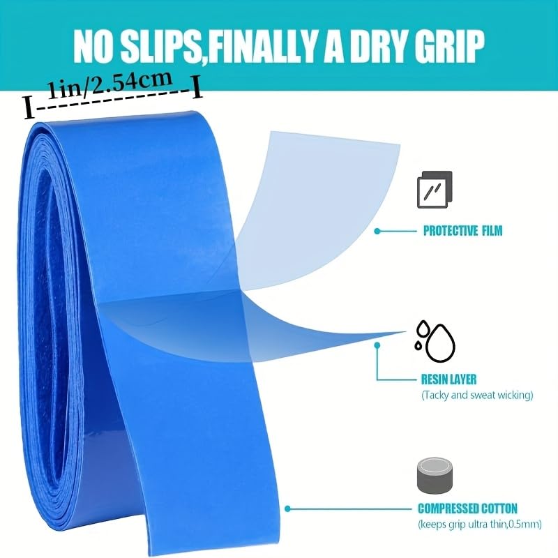 Overgrip per racchette da tennis e badminton, confezione da 100 pezzi, nastro antiscivolo in poliuretano, antiscivolo e assorbente