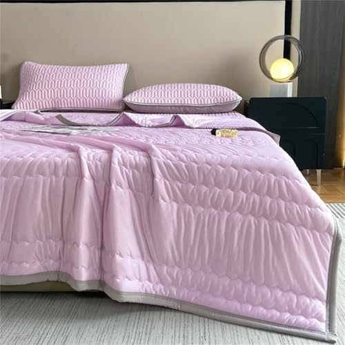 Chickwin Gesteppte Tagesdecke, Latex Gefüllt Tagesdecken Bettüberwurf Weich Komfortabel Mikrofaser Bettüberwürfe Sofa Überwurfdecke Kuscheldecke für Einzelbett Doppelbett (Lila,150x200cm)