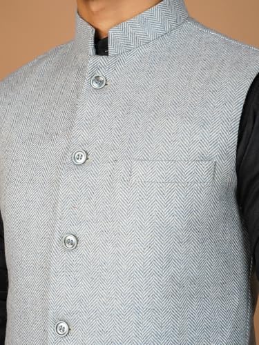 Image of WINTAGE Mens Tweed Wool Nehru Jacket