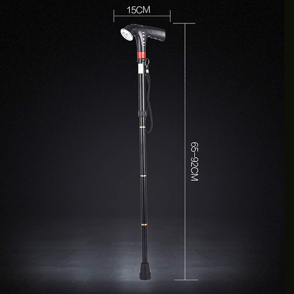 Bastón Plegable para Caminar con luz LED y botón de Alarma, Ligero, Plegable, portátil, Ajustable, para Hombres, Mujeres, Ancianos, muletas Times