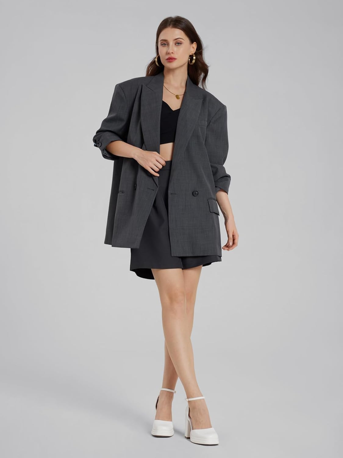 Women Chunky High Heels: Square Toe Ankle Strap Block Heel - White Dressy Cute Bridal Wedding Shoes - Pumps Dancing Dress Size 8.5 - Image 3