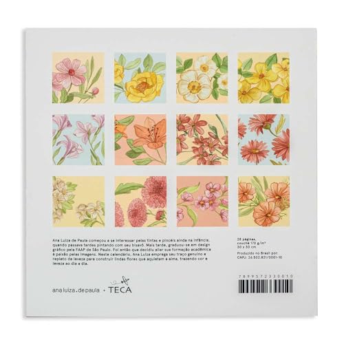 CALENDÁRIO 2025 ANA LUIZA FLORAL MESA TECA PAPELARIA