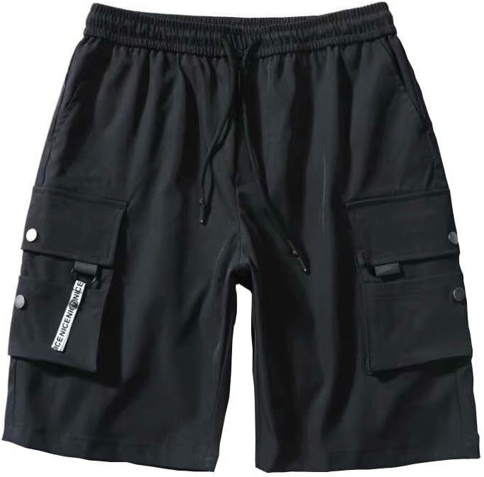 Men's Slim Fit Straight Leg Summer Thin Cargo Mid-Length Versatile Casual Ice Silk Outdoor Shorts