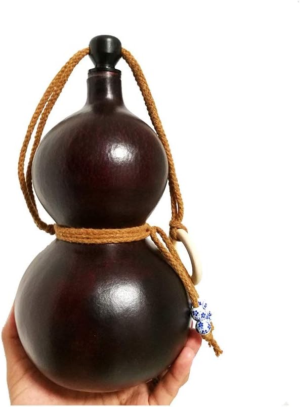 Pure Natural Gourd, Outdoor Portable Water Bottle, Water And Wine, Medicine Gourd, Cork Kettle, Beeswax Anti-seepage, About 600ml best choice