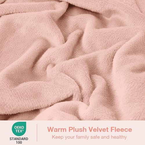 Image of Viviland Plush Micro Fleece Queen Bed Sheet Set - Soft Fuzzy Polar Fleece Velour Velvet Sheets - Extra Warm Winter Fleece Bed Sheets with Deep Pocket - Pink - Queen | Soft Flannel-like Fleece, 100% Polyester, Fluffy Velvety Feel, 200GSM, 15 inch Deep Pocket, Warm Winter Gift & Decor