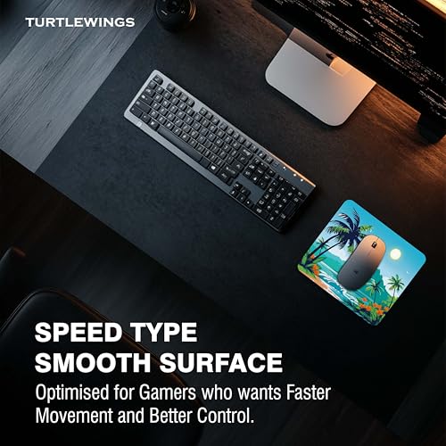 Image of TURTLEWINGS | Mousepad |Abstract Beach Aesthetic Mouse Pad - 22x18 cm, 3mm Thick | Abstract Design Non-Slip Rubber Base | Office, Study & Gaming Use | Premium Smooth Surface 02 (Design 10)