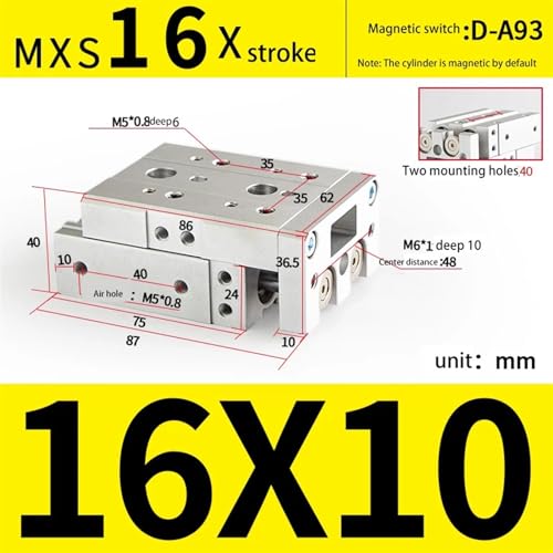 Table pneumatique MXS16 pour éliminer le jeu mécanique de guidage