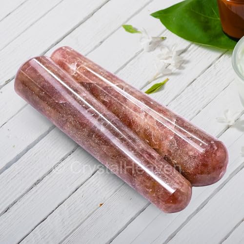 Image of Strawberry Quartz Crystal Wand - Smooth Crystal Wand for Energy Healing, Chakra Balancing, Meditation and Home Decor - Crystals and Healing Stones for Gift