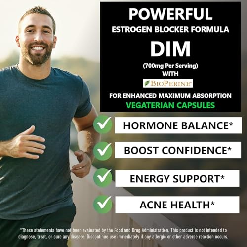 Pride Nutrition E-Block DIM Supplement 700MG Extra Strength Estrogen Blocker | Hormone Balance for Men and Women | M e n o p a u s e, Acne, Hot Flashes Relief, PCT & P r o s t a t e Support 60 Ct. - Image 5