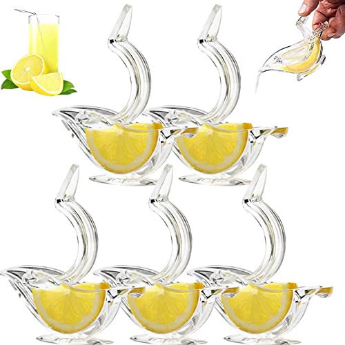 Restokki Manual Lemon Juicer 10Pcs Transparent Acrylic Fish Bird Shaped Lemon Slice Squeezer for Home Kitchen Cooking Bar Gadget