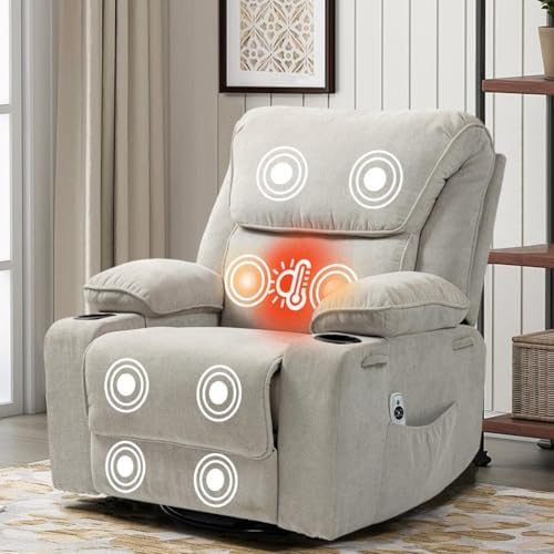 Fauteuil de Relaxation Chaise massant avec Dossier Inclinable Man...