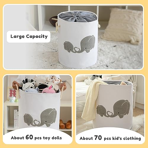 Miniatura 3 de Inough - Cesta Extragrande De 58 L, Cesta De Juguetes Para Niños, Cesta De Lavandería Para Ropa Sucia Del Bebé, Plegable, Cesta De Lona Para Ropa, Caja De Juguetes, Decoración De Habitación