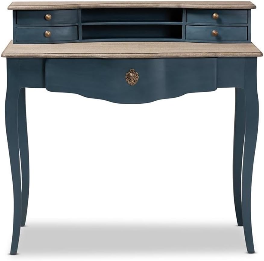 Baxton Studio Celestine Blue Spruce Finished Wood Accent Writing Desk