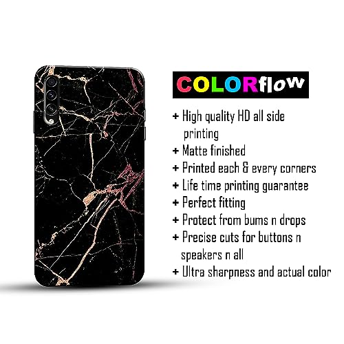 Image of COLORflow Back Cover Compatible with Samsung Galaxy A70 | Beautiful Black Golden Marble | Designer Printed Hard CASE Bumper Back Cover