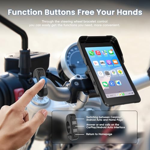 Navi Écran Moto sans Fil avec double Bluetooth pour CarPlay et Android Auto