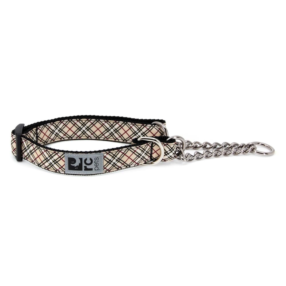 RC Pet Products 3/4-Inch Training Martingale Dog Collar, 9 to 14-Inch, Medium, Tan Tartan