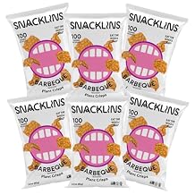 SNACKLINS Plant Based Crisps - Vegan Healthy Snacks - Gluten Free, Grain Free, 100% Kosher For Passover, Low Calorie - No Added Sugar, Crunchy, Puffed Snack - Barbeque - 3oz Bag 6 Pack