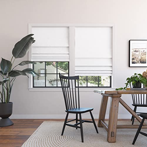 Sun Zero Seraphina Textured Total Blackout Cordless Roman Shade, 35" X 64", White #TOP6
