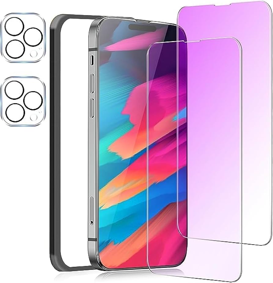 iPhone 14 proMax 用 フィルム2枚 付き ケース ブルー iPhone 14