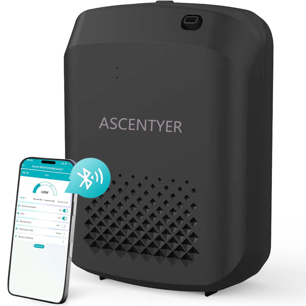 Hotel Collection Diffuser,Bluetooth App Control Smart Scent Air Machine for Home,400ML Waterless Essential Oil Aroma Diffuser Covers 2000 Sq.ft. Scent Diffuser Machine for Large Room Office Spa-Black