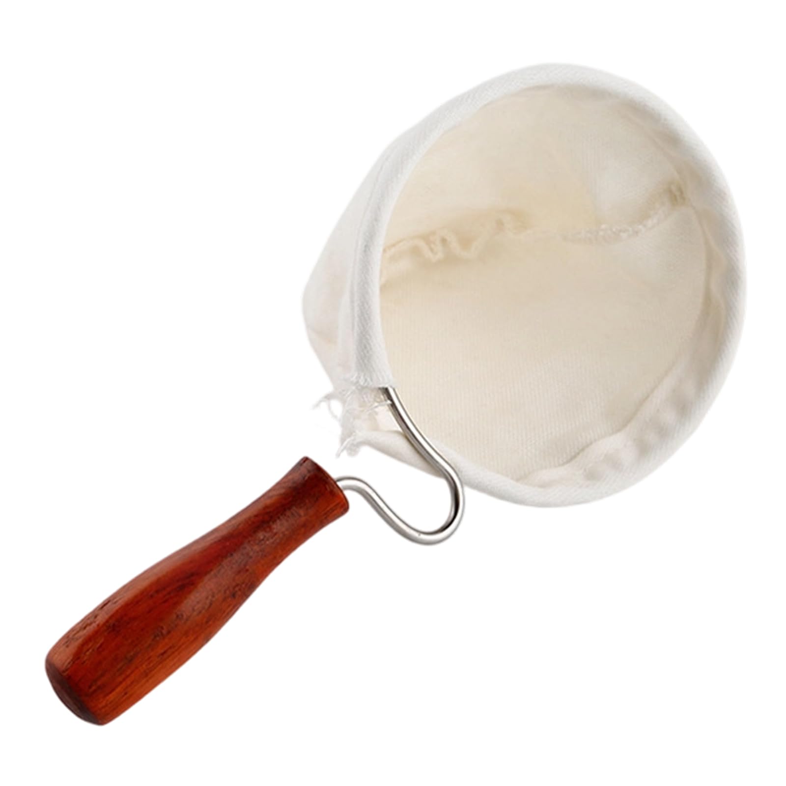 Xinsheinelry Handcrafted Flannel Coffee Sock Strainer with Ergonomic Wood Handle Multipurpose Tea Filter Bag for Home Cafe Daily Use Washable Coffee Sock Strainer